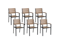 Conjunto de 6 sillas BELIANI Vernio de Madera plástica Madera clara 54x57x88