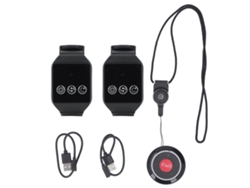 Sistema De Llamada Inalámbrico Para Restaurantes Con 2 Relojes Receptores Y 1 Botón, Para Restaurantes, Hospitales Y Hoteles.