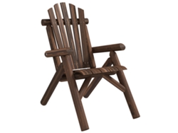 Silla De Jardín Adirondack, Madera De Abeto, Respaldo Alto, Marrón.