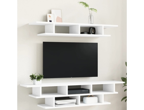 Muebles de TV de pared madera de ingeniería blanco