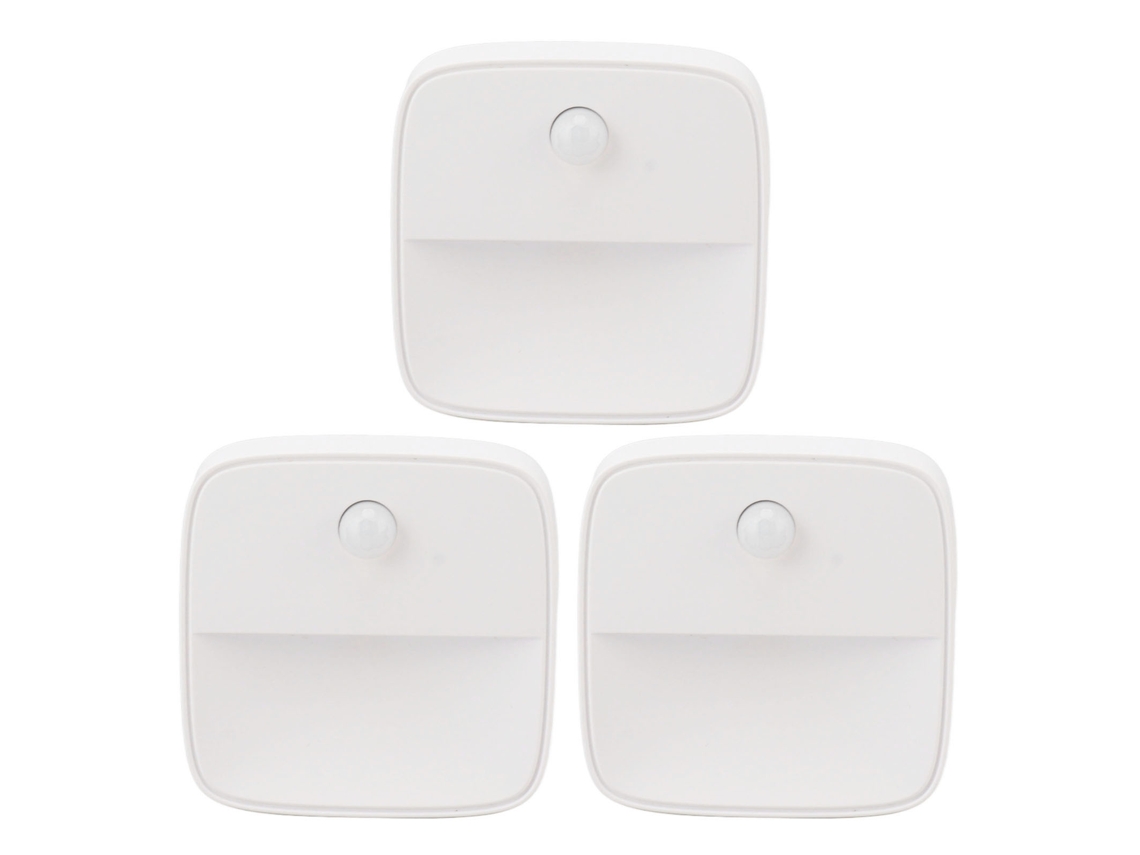 Juego de luces nocturnas LED BJ-3 con sensor de movimiento y efecto crepuscular, luz cálida de 3000K, para dormitorio, enchufe directo.