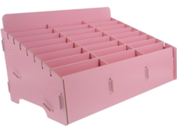 Organizador De Teléfono De Madera Rosa Con Compartimentos, Ideal Para Escritorio, Aula O Escuela. Soporte Para Teléfono Móvil.