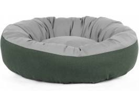 Cama Redonda para Perros y Gatos GAUTY Tela de sarga (Gris y Verde - 57 cm)