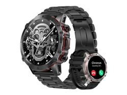 Reloj inteligente Ak56 negro con Bluetooth y llamadas de voz para hombre, resistente al agua, color negro, Yizhood