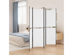 Biombo Divisor | Biombo Separador | Separador De Ambientes De 4 Paneles De Tela Blanco 200x200 Cm