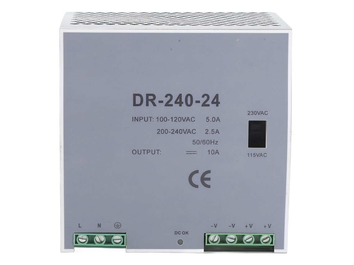Fuente De Poder Ac A Dc 240w Transformador Interruptor Rail Din Protección Contra Sobrecarga 100-240v