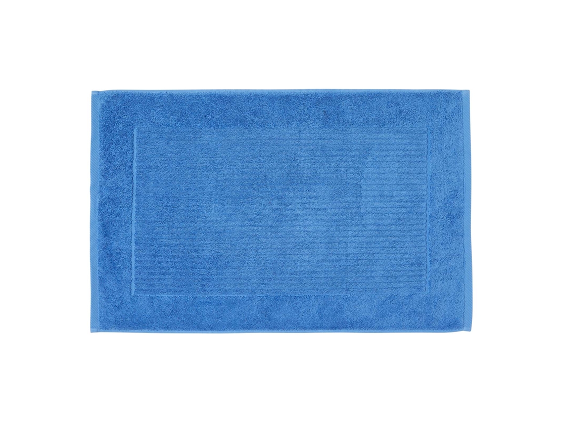 Homescapes Imperial Plain Cotton Cobalt Blue Bath Mat