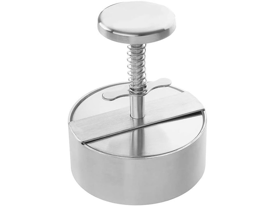 2026-prensa Para Hamburguesas Ajustable 4.5" De Acero Inoxidable 304 Antiadherente Con Mango Ergonomico Removible