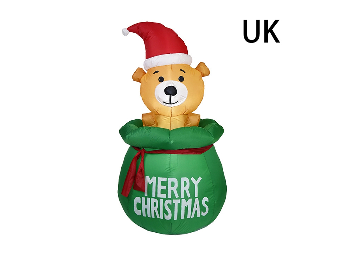 Oso Navideño Inflable Con Luces Led - Lindo Oso Para La Decoración Del Jardín Y El Hogar.