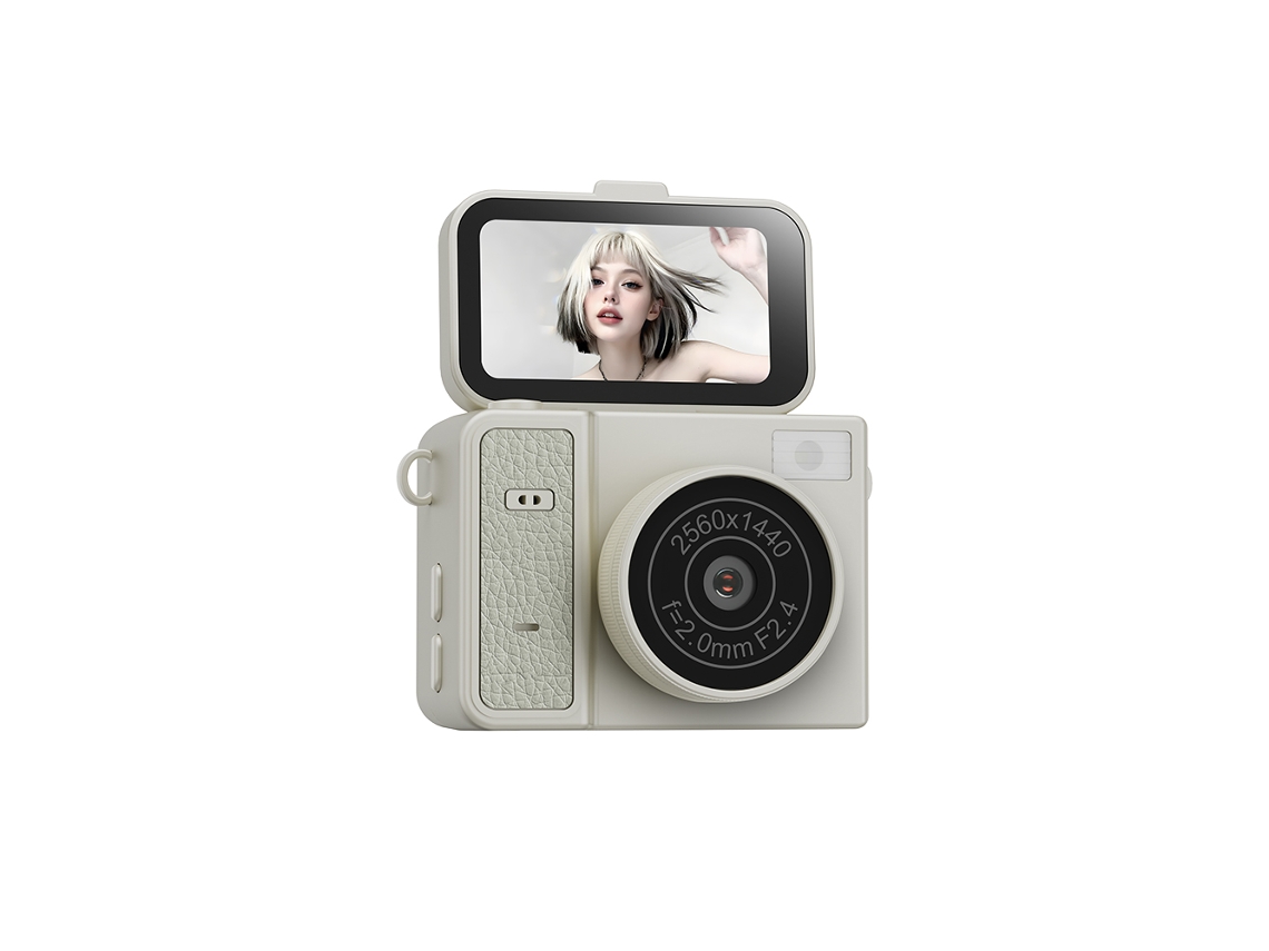 Minicámara De Acción Con Pantalla Abatible De 1,47 Pulgadas (gris, 16 Gb) - Estilo Retro - Videocámara Ultracompacta 2k