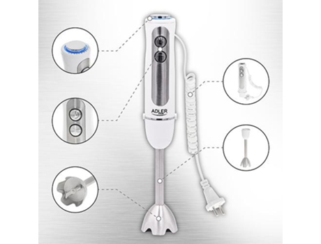 Adler Ad 4625W Varita mágica 1500 W Plata Blanco