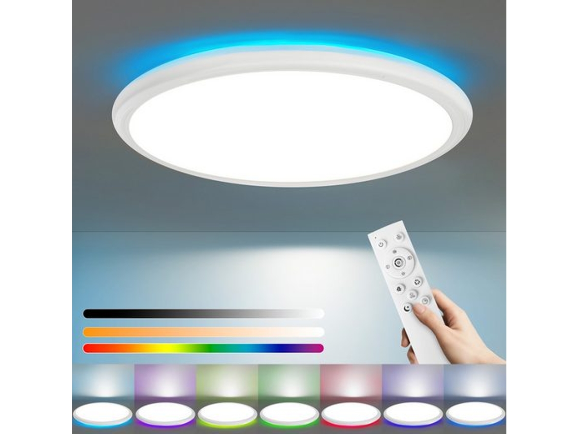 Lámpara de techo LED para salón con panel de retroiluminación RGB redondo inteligente ZMH