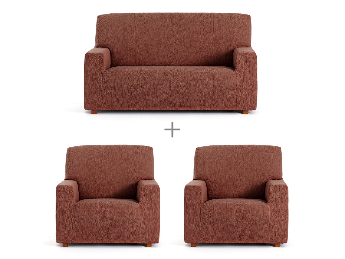 Juego de fundas para sofá EYSA TROYA Naranja 70 x 110 x 210 cm 3 Piezas