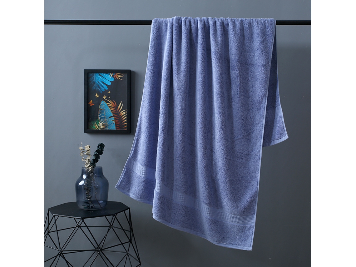 Toalha De Banho Extra Longa E Grossa Em Puro Algodão 800g, Macia E Superabsorvente,azul,80x160cm Gertiz