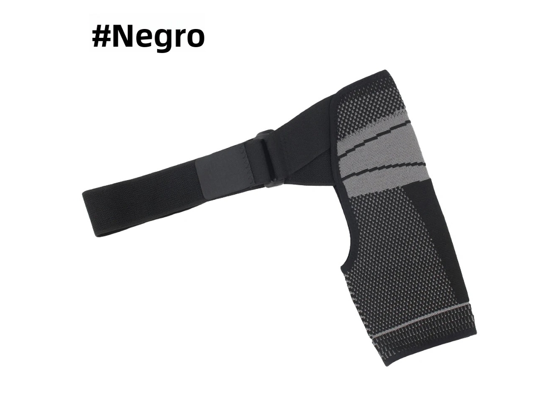 Soporte de hombro de una pieza, manga de compresión ajustable para soporte de brazo Mdug (negro L/XL)