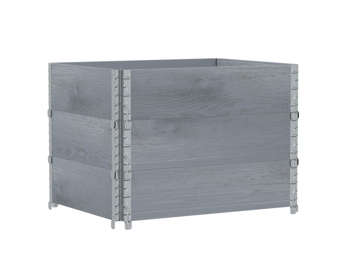 Jardinera VIDAXL Gris Pine Wood (80x60 cm)