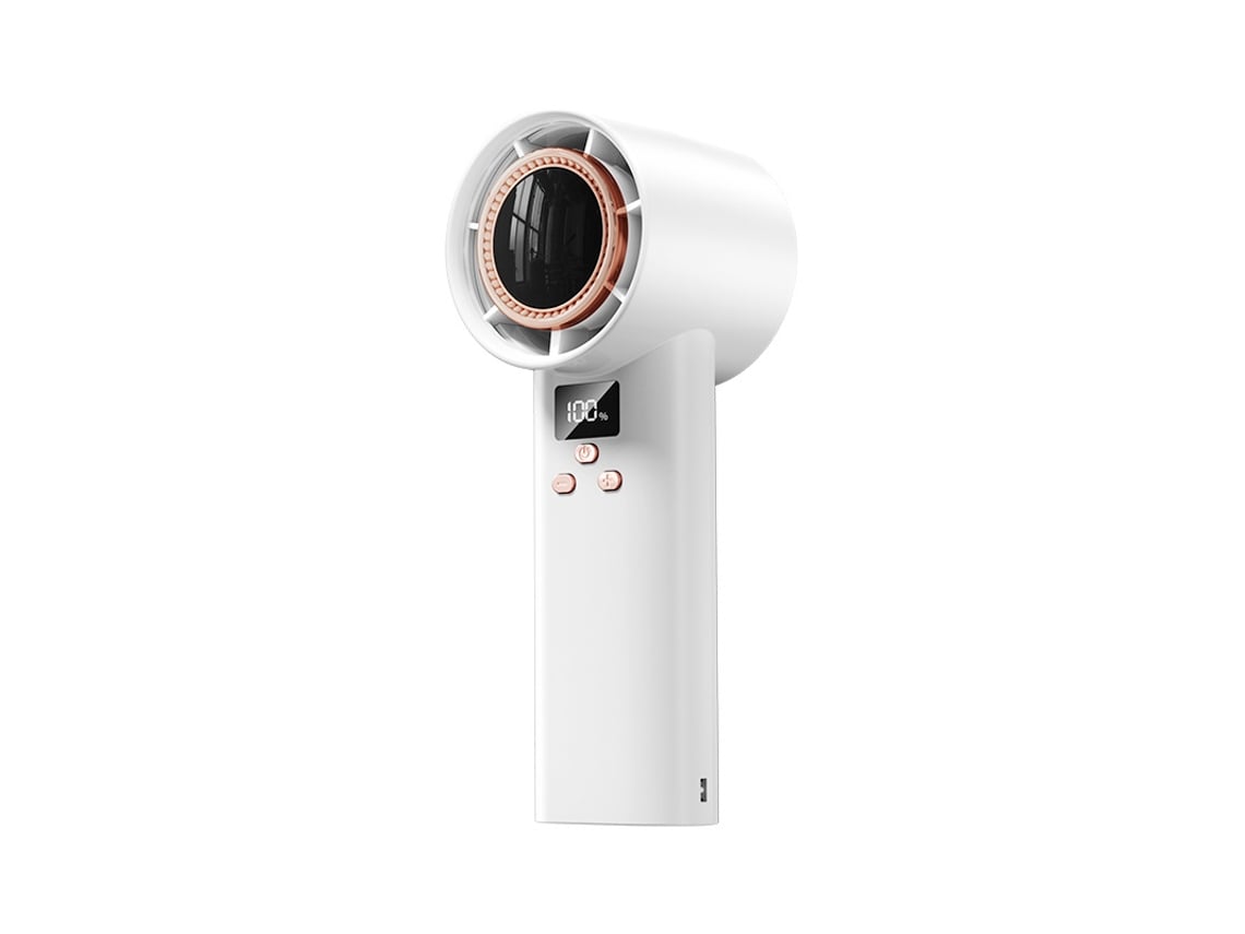Ventilador Portátil Mini De Alta Velocidade Com Display Digital, Turbina, Vento Forte E Resfriamento Rápido