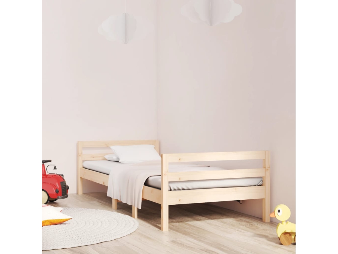 Estructura De Cama Sin Colchón Madera Maciza De Pino 90x200 Cm