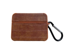 Estuche cuadrado de cuero para auriculares con estampado de cocodrilo GIECY