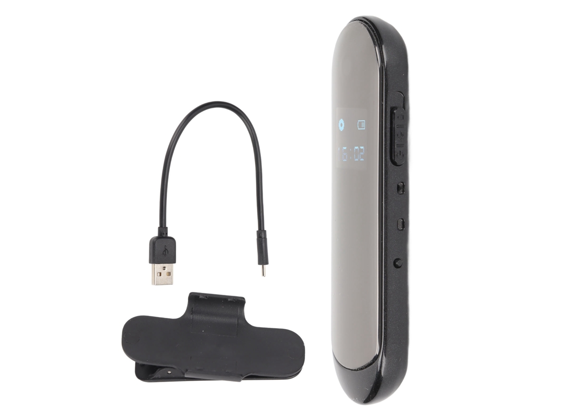Gravador De Voz Portátil Com Sincronização De Áudio E Vídeo Ai Smart Hd Redução De Ruído Digital 16gb Preto