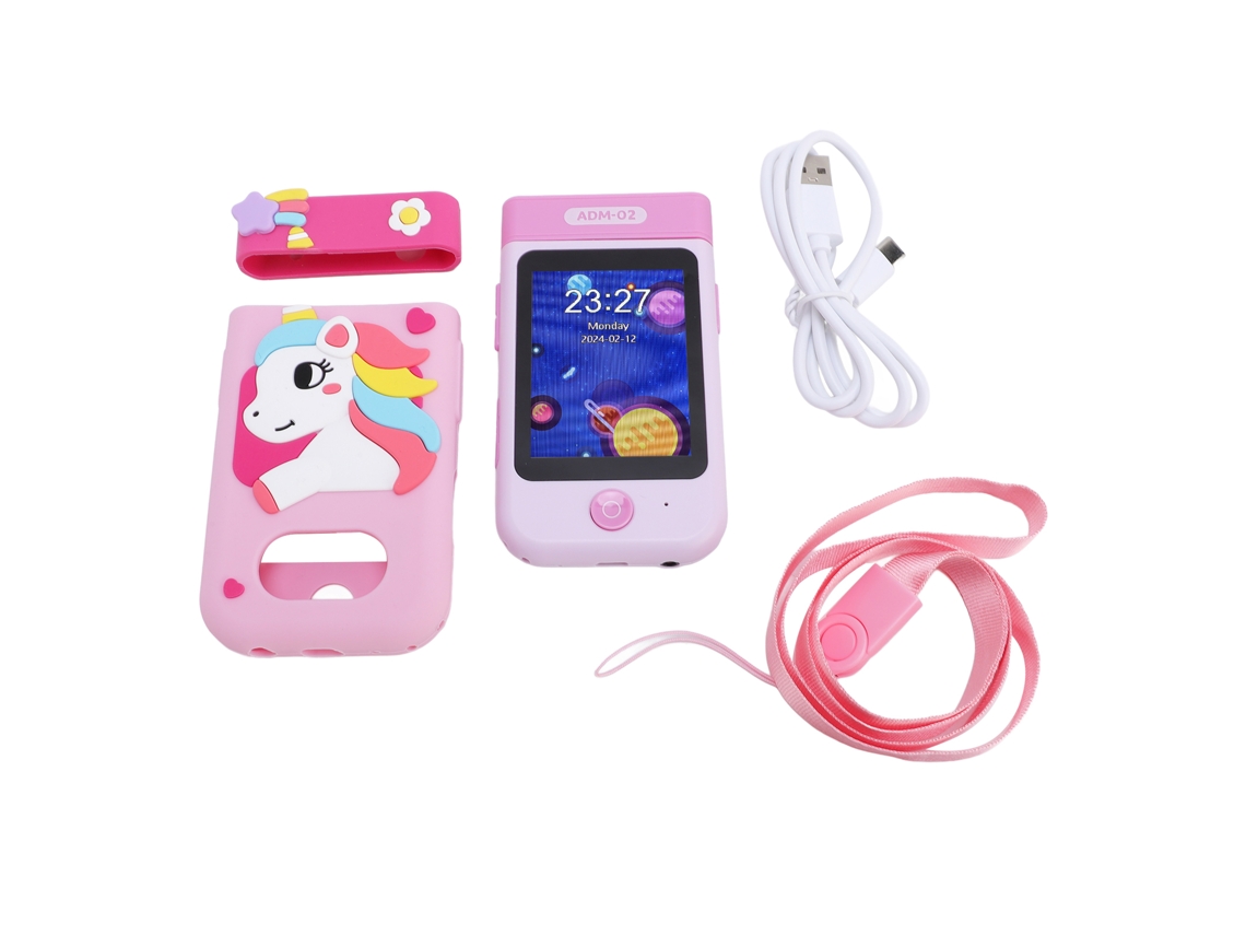 Teléfono Móvil Inteligente De Juguete Para Niños, Cámara Giratoria De 2,8 Pulgadas, Giro De 180°, Vídeo 1080p, Rosa Claro.