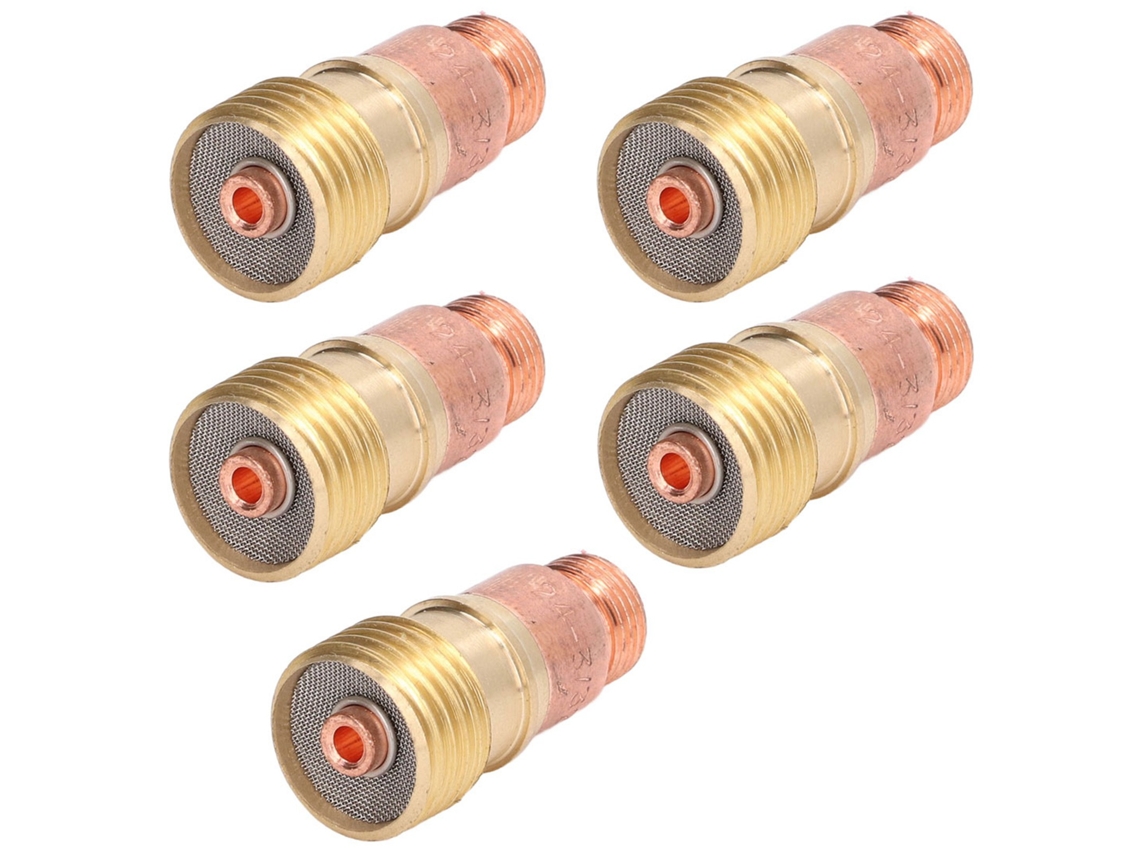 Cuerpo de pinza y conector de lente de gas metálico para soldadura compatible con Tig WP 17, 18 y 26, con piezas reemplazables.