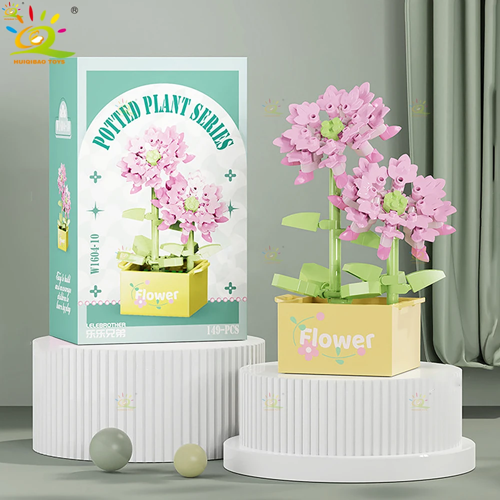 Bloques De Montar Moc Con Vaso De Flores, Espacio Atemporal Para Decoración De Mesa O Casa.