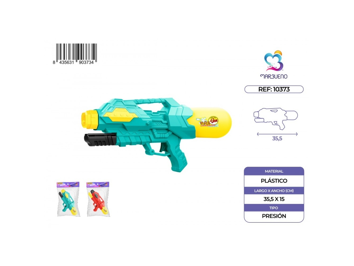 Pistola de agua Marbueno 35,5x15,8 cm para jardín y playa, Marbueno Verano