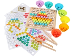 Brinquedos para Bebês Contas Coloridas Clipe de Madeira Bola Jogo Treinamento Alimentação Do Bebê Coordenação Olho-Mão Aprendizagem Prec