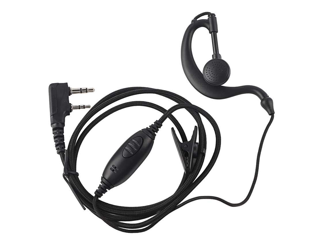 Auriculares Para Walkie-talkie K-head Con Botón Ptt, Auricular Y Cable De 120 Cm, Color Negro.