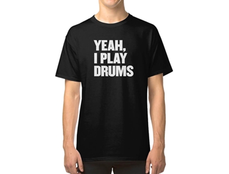 Camiseta ROCKINSTONE Yeahi Play Drums Funny Drummer Drum Algodón para Hombre (3XL)