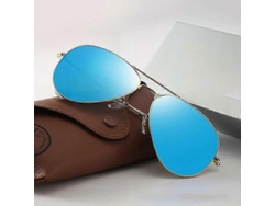 Gafas de sol Ray-Ban 3025, 112/19, aviador dorado, lentes de espejo verde, talla CHARM