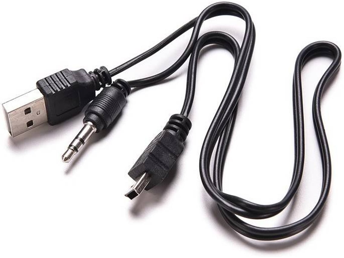 Cable MULTI4YOU (Mini USB - USB - Jack 3.5 mm - 0.5 m - Negro)