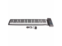 Piano Portátil Con Teclado Enrollable De 61 Teclas, Midi Y Pantalla Led Digital. Enchufe Británico.