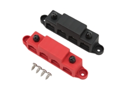Yncm2026-2 Piezas Bloque De Distribución De Potencia 4 X 5/16in Rojo Negro Barra Bus 250a Para Rv 48v Dc