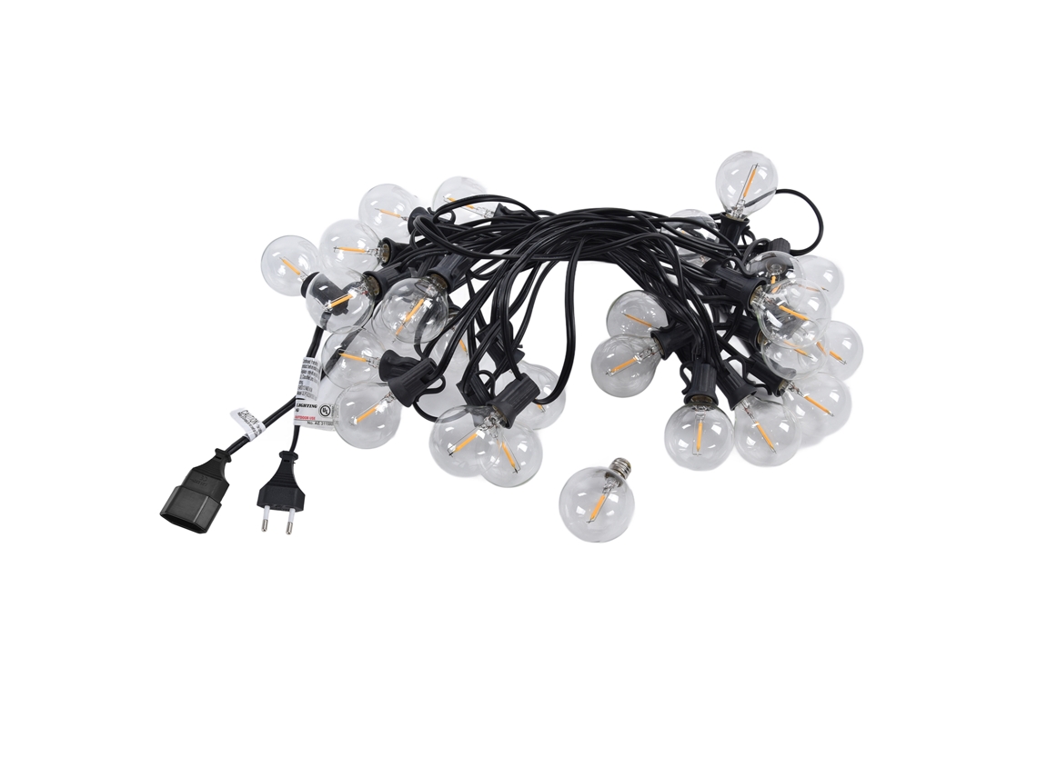 Guirnalda De Luces G40 Con 25 Led, 8 M De Longitud, Luz Blanca Cálida, Resistente Al Agua Ip54, Para Jardín Y Fiestas Al Aire Libre, Enchufe Europeo, 220 V.