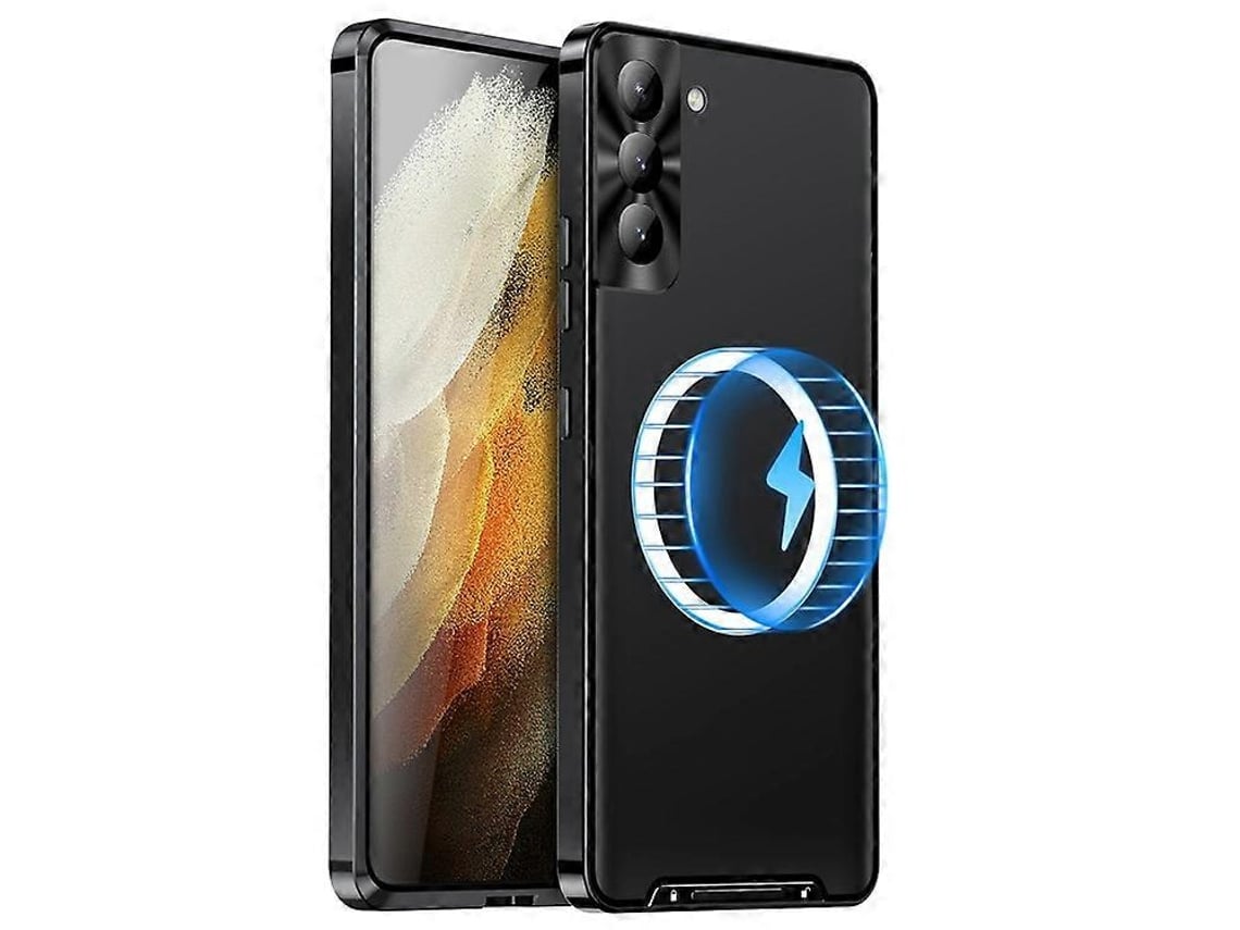 Carcasa Trasera De Tpu Con Absorción Magnética Y Borde Metálico Integrado, Compatible Con Samsung Galaxy S21 5g, Resistente A Caídas Y Mate.