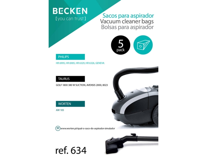 Bolsa de aspirador BECKEN REFª634 (5 unidades)