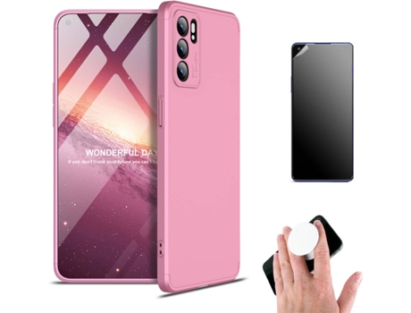 Carcasa + Popsocket Oppo Reno6 Slim Armor 360º Rosa