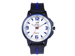 Reloj Deportivo De Pulsera Para Hombre Con Correa De Silicona Azul - Movimiento De Cuarzo De Precisión