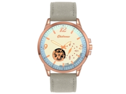 Reloj De Pulsera Sencillo Para Hombre, Estilo Casual De Negocios, Con Correa De Piel Sintética, Oro Rosa + Gris.