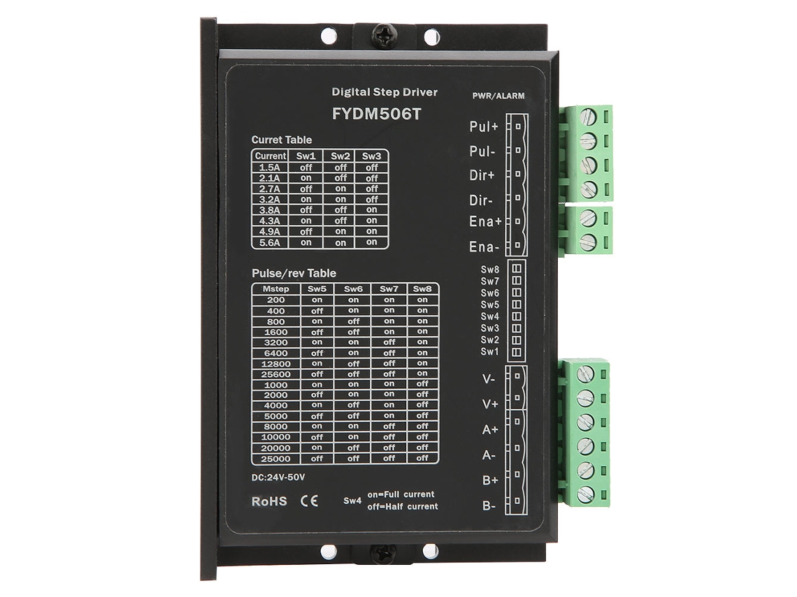 Controlador Y Controlador De Motor Paso A Paso De 2 Fases Fydm506t, 24-50 V Cc