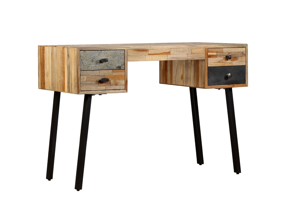 Escritorio de teca maciza reciclada 110x50x76 cm