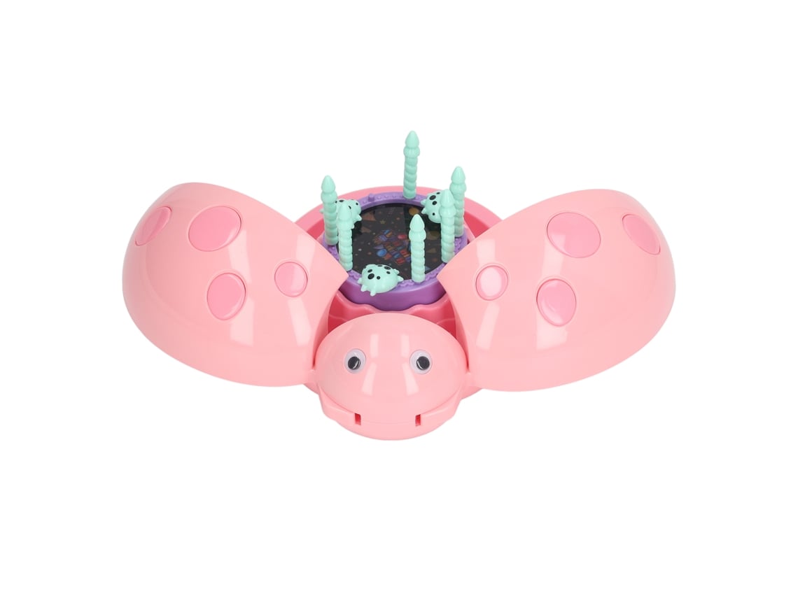 Bj-caixa De Música Para Crianças Com Projeção De Estrelas, Forma De Animal Divertido, Luz Noturna Led Rosa