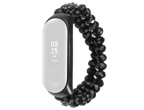 Correa de cuentas trenzadas cuentas de cristal para Xiaomi Mi Band 3/4 - negro