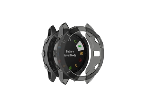 Garmin Fenix 6X/6X Pro Smart Watch Half Cover Funda protectora de TPU (Negro transparente)