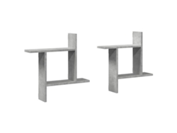 Maison Exclusive - Estantes Pared 2 Uds Madera Ingeniería Gris Hormigón 50x12x50cm