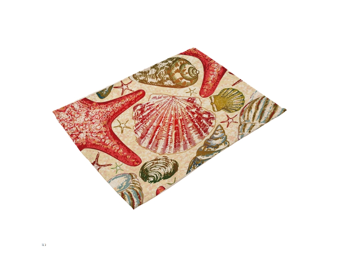 NEVEANCE Bandeja Antideslizante con Aislamiento Térmico con Diseño de Estrella de Mar y Concha (MS0001-4)