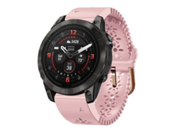 Bracelete Para Garmin Epix Pro (42mm) - Silicone - Renda Respirável (20mm) Rosa
