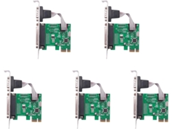 Adaptador Convertidor De Impresora Paralela Con 5 Puertos Serie Rs232-232, Puerto Serie Y Puerto Db25 Lpt A Pci-e